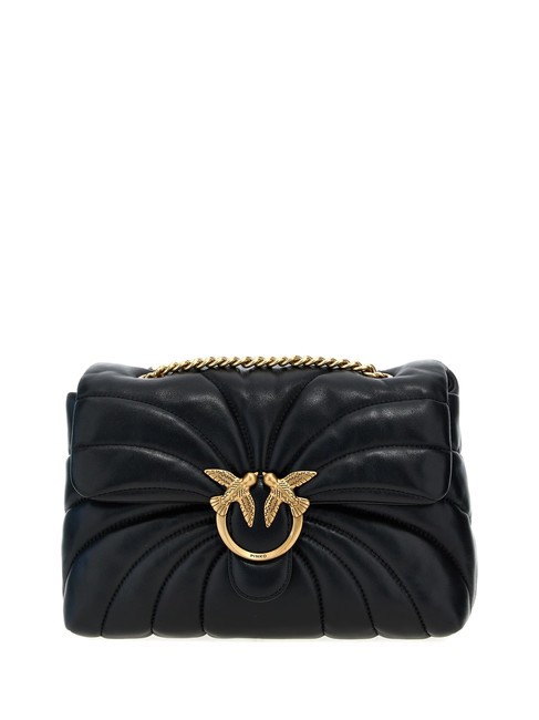 PINKO LOVE PUFF CLASSIC Nappa leather shoulder bag black-antique gold - Women’s Bags