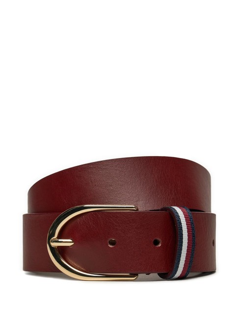 TOMMY HILFIGER CORPORATE Leather belt rouge - Belts