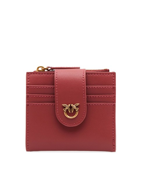 PINKO MULTI PURPOSE Compact leather wallet red ochre-antique gold - Women’s Wallets