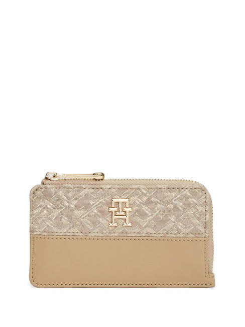 TOMMY HILFIGER JACQUARD  Slim wallet beige - Women’s Wallets