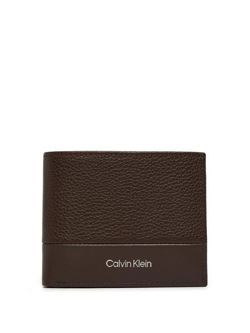 CALVIN KLEIN SUBTLE MIX Leather wallet java brown pebble and smooth - Men’s Wallets