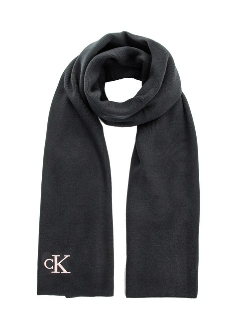 CALVIN KLEIN CK JEANS MONOGRAM EMBRO Recycled polyester scarf black/dusty rose - Hats