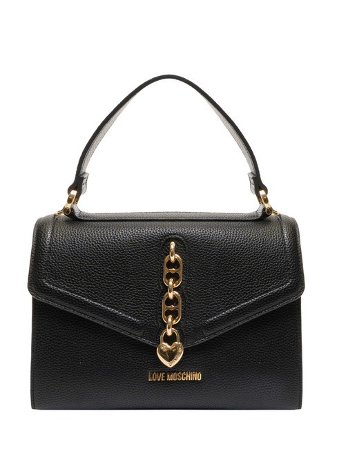 LOVE MOSCHINO GOLD HEART Handbag, with shoulder strap Black - Women’s Bags