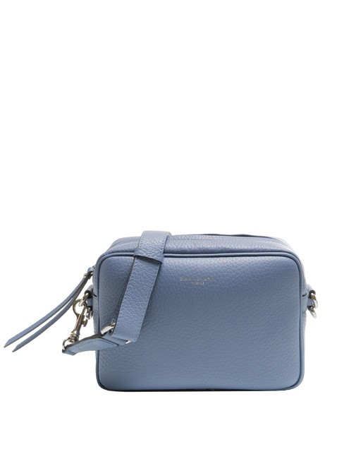 GIANNI CHIARINI LOGO PRINT Hammered leather camera case bag ming blue - Women’s Bags