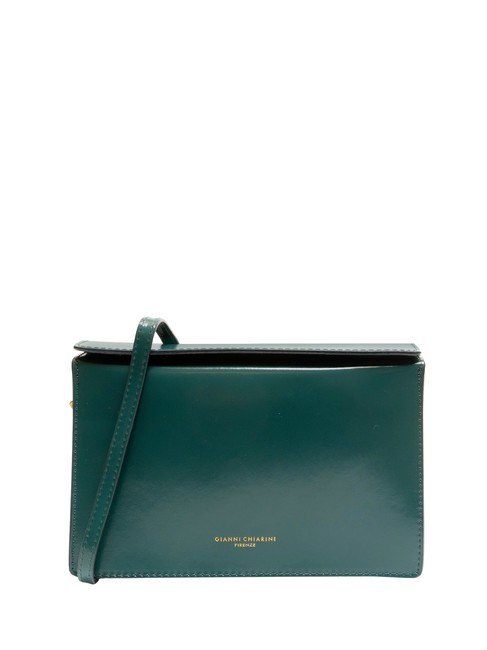 GIANNI CHIARINI LOGO PRINT Brushed leather shoulder bag forest - Women’s Bags