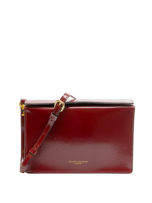 GIANNI CHIARINI LOGO PRINT Brushed leather shoulder bag cabernet - Women’s Bags