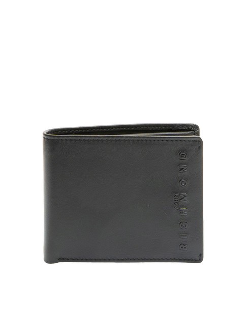 JOHN RICHMOND EMBOSSED LOGO Leather wallet with coin purse black - Men’s Wallets