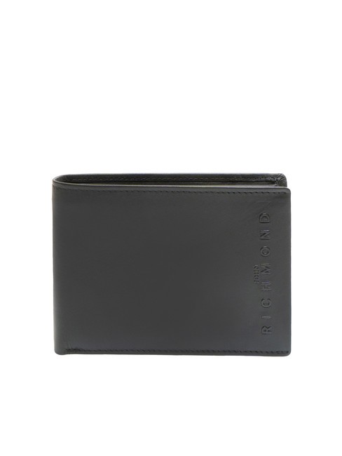 JOHN RICHMOND EMBOSSED LOGO Leather wallet with coin purse black - Men’s Wallets