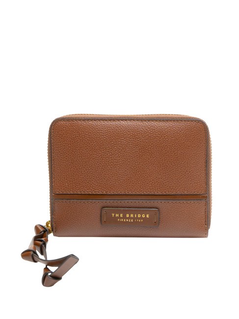 THE BRIDGE DOMITILLA Medium leather zip around wallet BROWN - Women’s Wallets