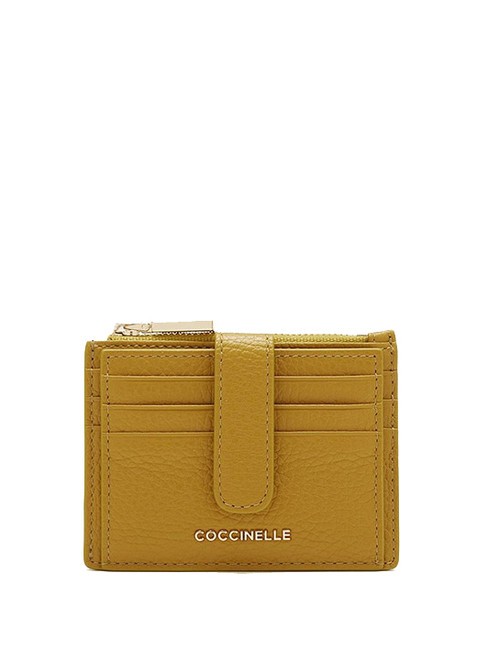 COCCINELLE METALLIC SOFT Textured leather flat wallet lemongrass - Women’s Wallets