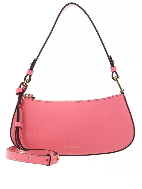 COCCINELLE MERVEILLE Shoulder bag in textured leather hyper pink - Women’s Bags