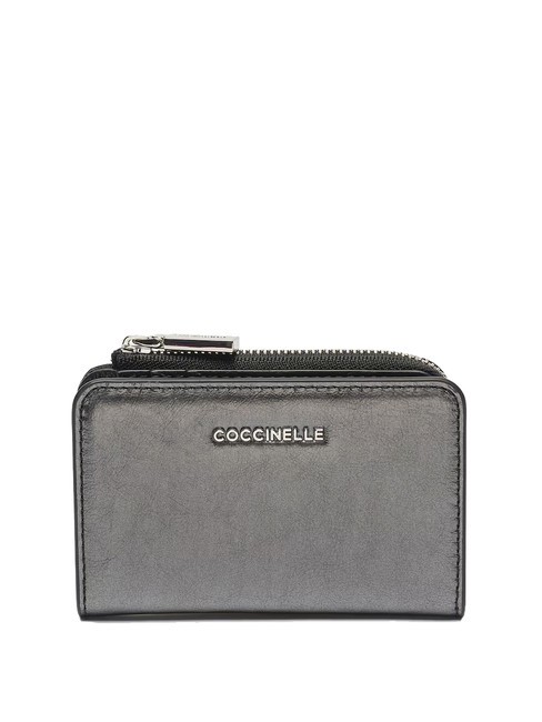 COCCINELLE METALLIC PEPITA Leather wallet Black - Women’s Wallets