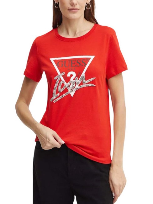 GUESS SS CN ICON  Cotton T-Shirt delicious red - T-shirt