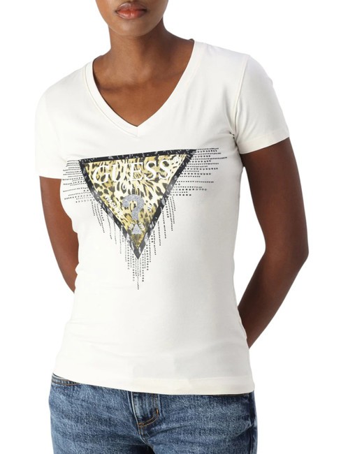 GUESS TRIANGLE TIGER  Short-sleeved T-shirt cremwhi - T-shirt
