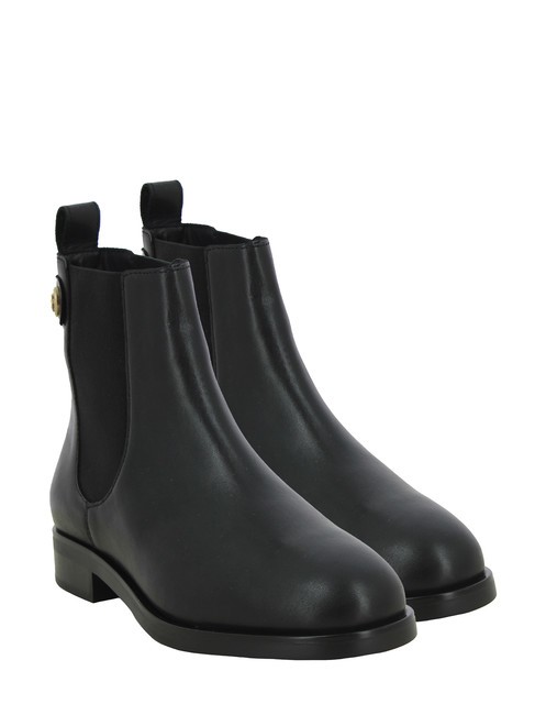TOMMY HILFIGER STUD LOW CHELSEA Leather ankle boot BLACK - Women’s shoes