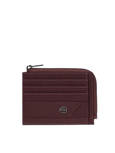 PIQUADRO LIKO Coin purse / card holder bordeaux - Men’s Wallets