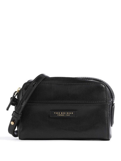 THE BRIDGE ELETTRA  Mini shoulder bag, in leather Black Gold - Women’s Bags