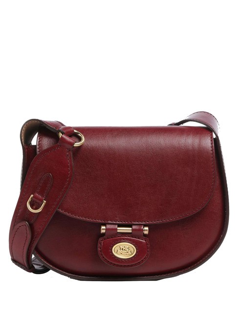 THE BRIDGE DORA Small leather shoulder bag Chianti / Bordeaux / Gold - Women’s Bags
