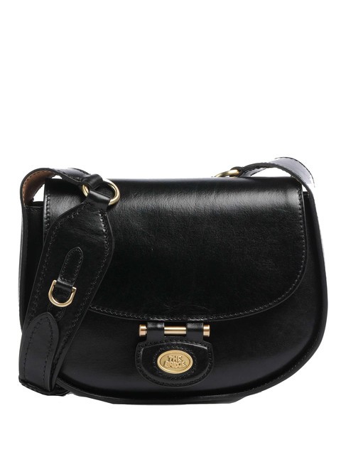 THE BRIDGE DORA Small leather shoulder bag Black Gold - Women’s Bags