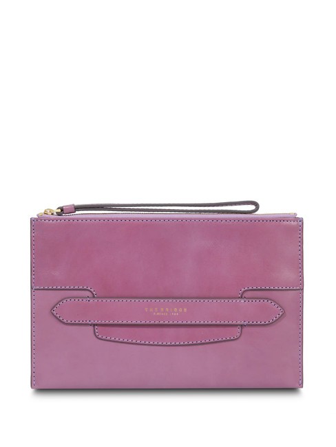 THE BRIDGE LUCREZIA Leather clutch bag mauve with gold - Women’s Bags