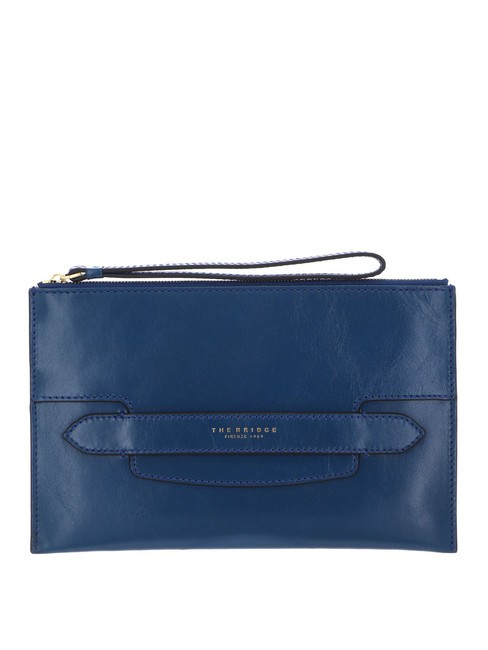 THE BRIDGE LUCREZIA Clutch bag with leather cuff jeans gold clothing - Women’s Bags