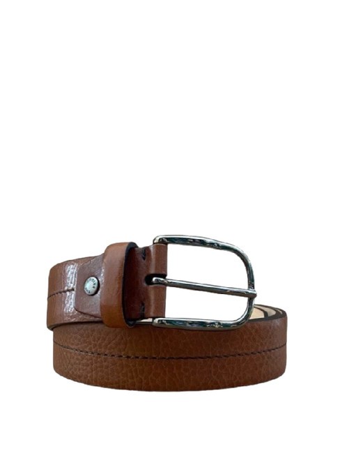 THE BRIDGE BRUNELLESCHI Leather belt Brown / Ruthenium - Belts
