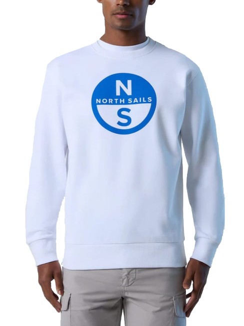 NORTH SAILS BASIC Crewneck sweatshirt with logo print white - Sweatshirts