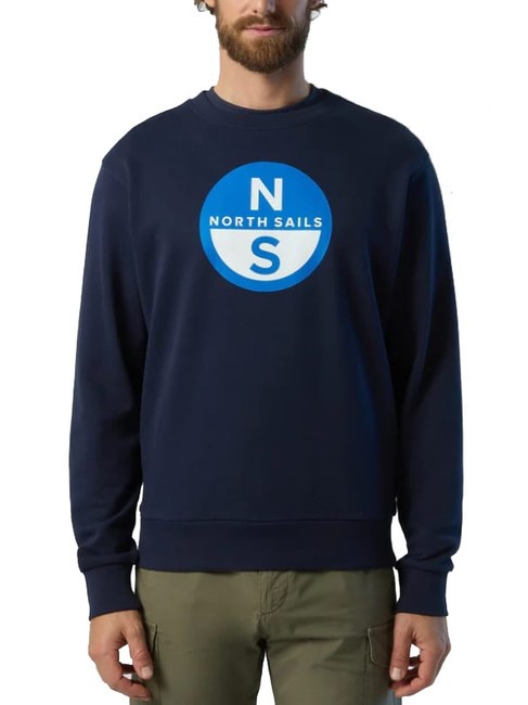 NORTH SAILS BASIC Crewneck sweatshirt with logo print navy blue - Sweatshirts