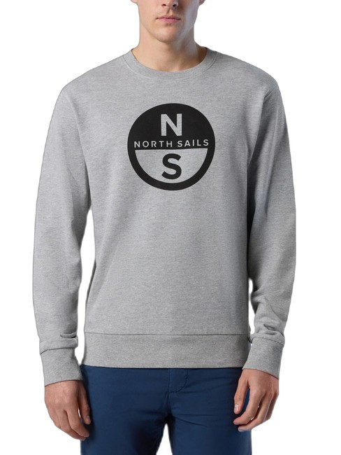 NORTH SAILS BASIC Crewneck sweatshirt with logo print gray melange - Sweatshirts