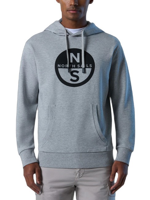 NORTH SAILS BASIC Logo print hoodie gray melange - Sweatshirts
