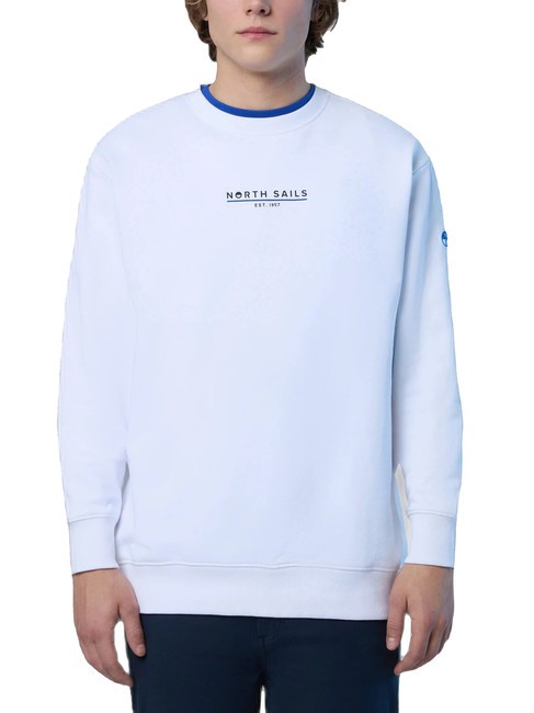 NORTH SAILS BASIC Cotton sweatshirt with logo lettering white - Sweatshirts