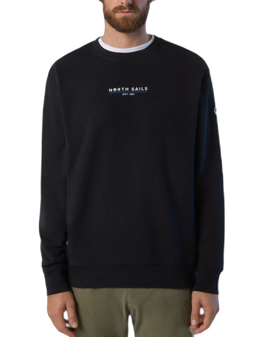 North Sails Basic Cotton Sweatshirt With Logo Lettering Black Buy At Outlet Prices