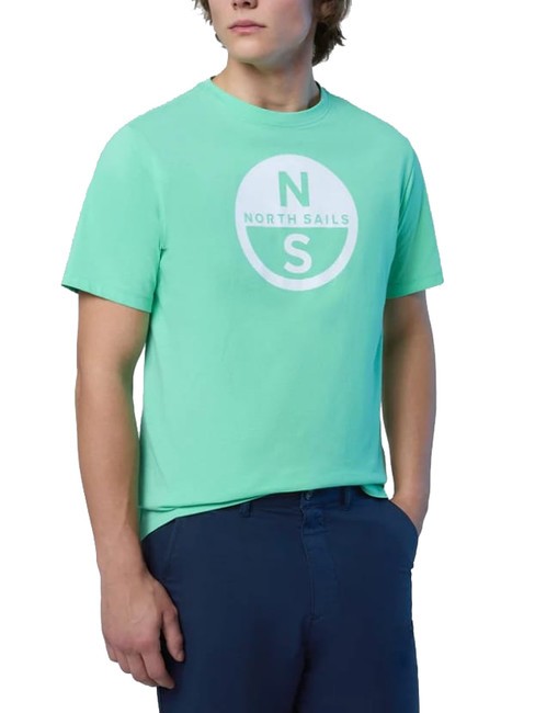 NORTH SAILS BASIC Cotton T-shirt with logo print spring bud - T-shirt