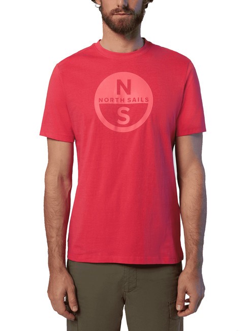 NORTH SAILS BASIC Cotton T-shirt with logo print watermelon - T-shirt