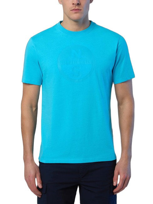 NORTH SAILS BASIC Cotton T-shirt with logo print aquarius - T-shirt