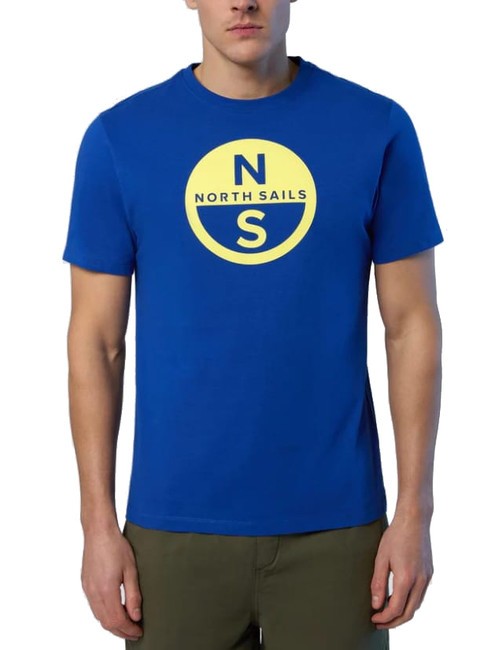 NORTH SAILS BASIC Cotton T-shirt with logo print surf blue - T-shirt