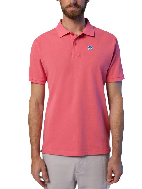 NORTH SAILS BASIC Short-sleeved cotton polo calypso coral - Polo shirt