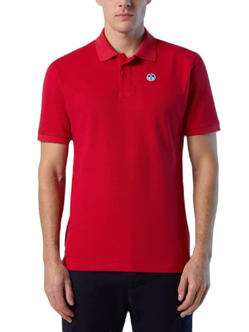 NORTH SAILS BASIC Short-sleeved cotton polo red - Polo shirt