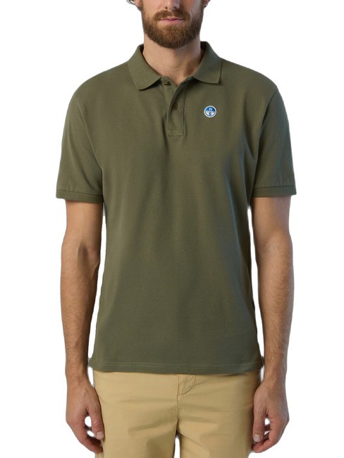 NORTH SAILS BASIC Short-sleeved cotton polo dusty olive - Polo shirt