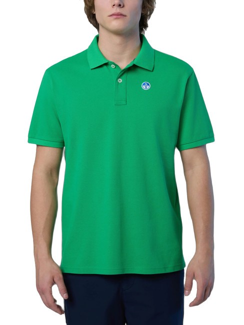 NORTH SAILS BASIC Short-sleeved cotton polo green bee - Polo shirt