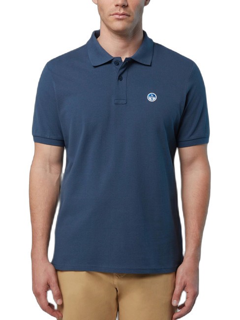 NORTH SAILS BASIC Short-sleeved cotton polo dark denim - Polo shirt