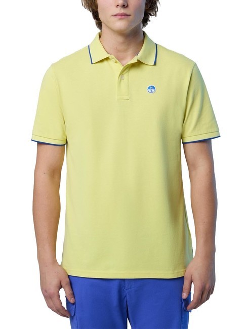 NORTH SAILS COLLAR STRIPED Short-sleeved cotton polo limelight - Polo shirt