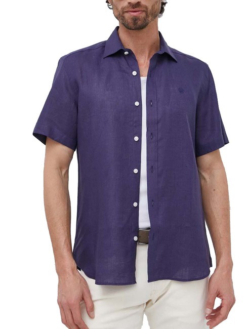 NORTH SAILS N|S Short-sleeved linen shirt navy blue - Men's Shirts