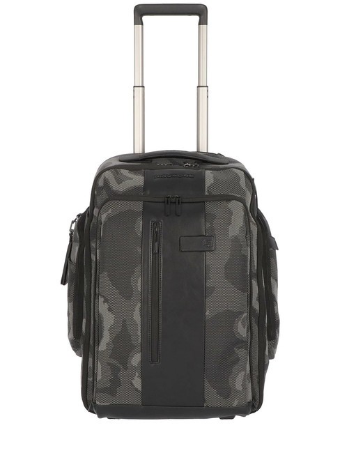 PIQUADRO BRIEF 2 Cabin trolley with backpack portability black reflective camouflage - Hand luggage