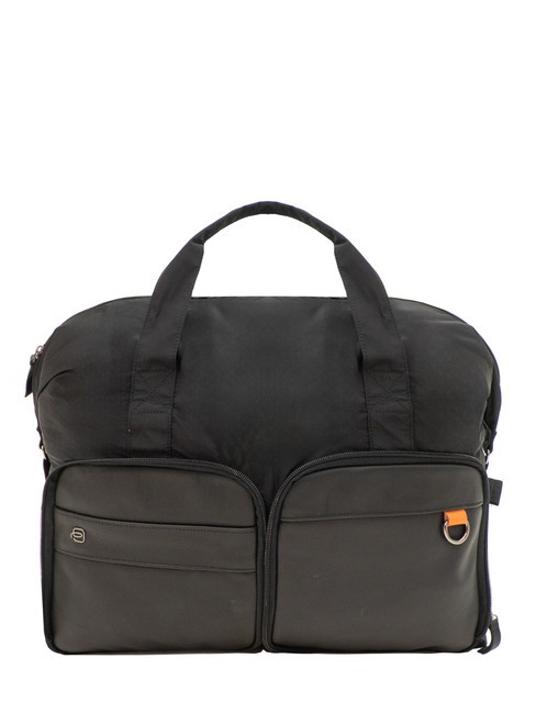 PIQUADRO PACKABLE Foldable leather and fabric bag Black - Duffle bags