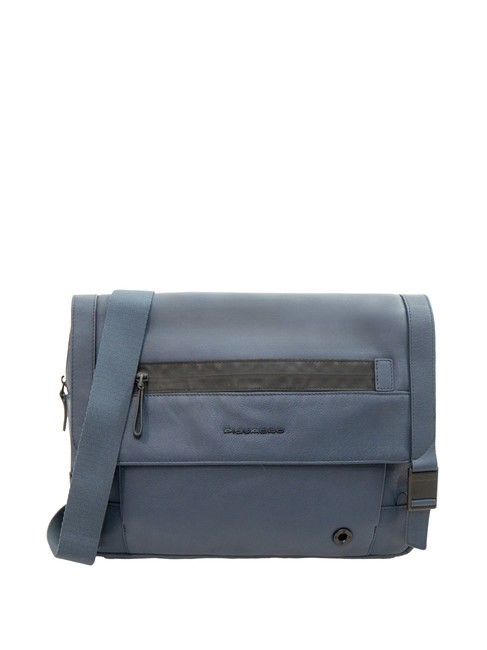 PIQUADRO CHARLIE Messenger with bike mount blue - Work Briefcases