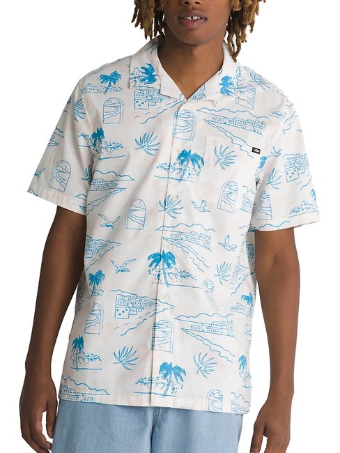 VANS DAVISTA Short-sleeved cotton shirt Marshmallow - Men's Shirts