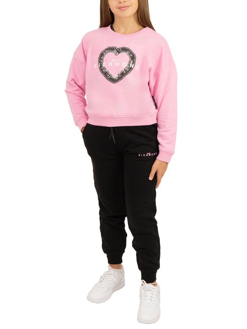 JOHN RICHMOND SOBRIN Sweatshirt and trousers tracksuit pink black begonia - Children's tracksuits
