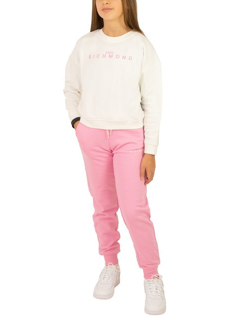 JOHN RICHMOND VASIM Sweatshirt and trousers tracksuit off-white/begonia-pink - Children's tracksuits