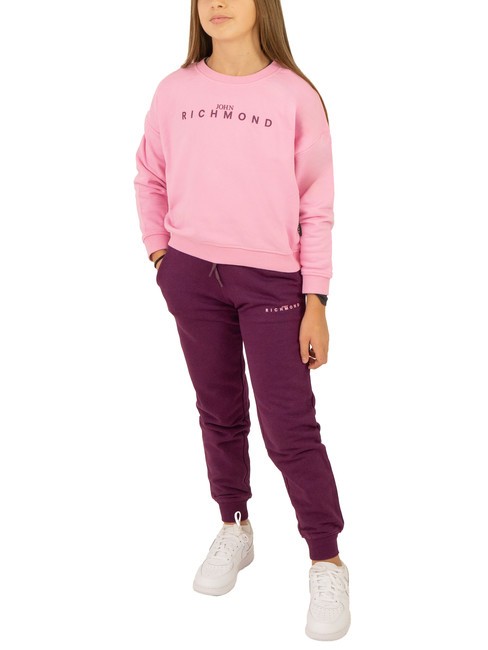 JOHN RICHMOND VASIM Sweatshirt and trousers tracksuit begonia pink wine - Children's tracksuits